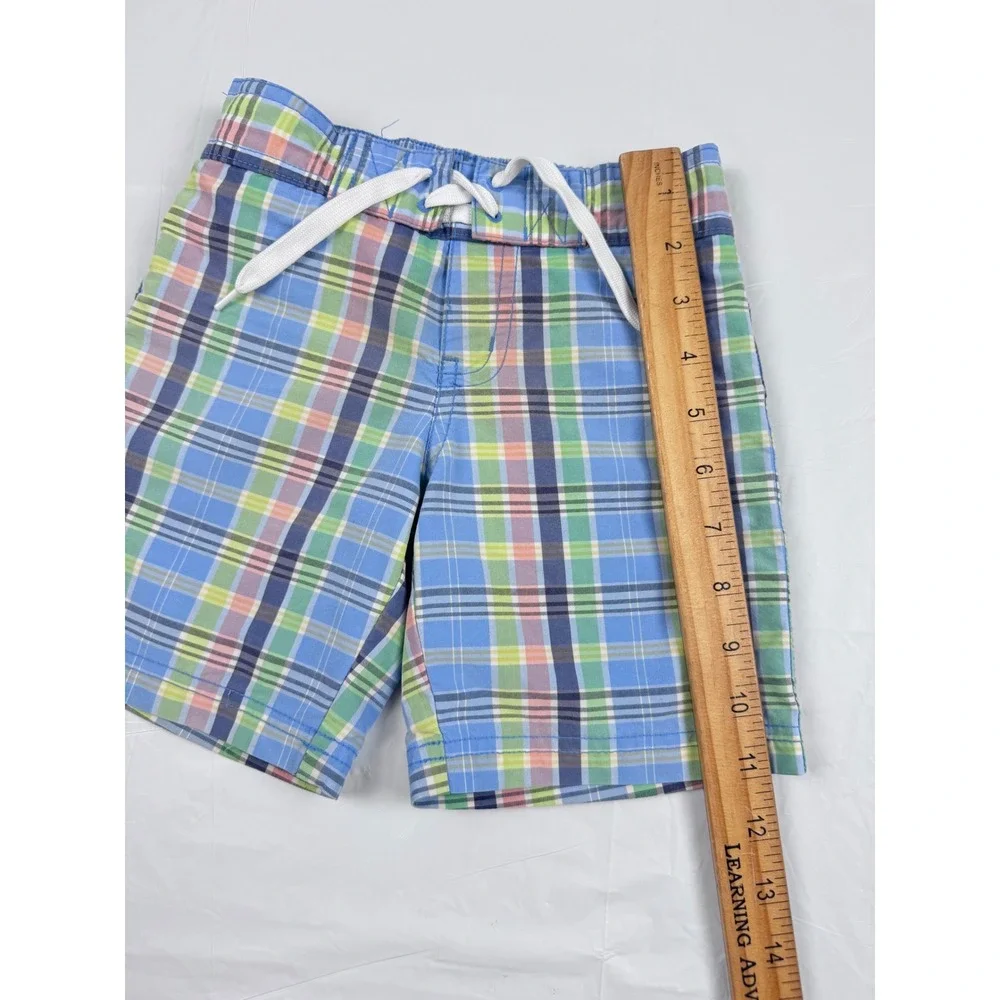 Janie and Jack Boys Blue Plaid Swim Trunks Size 3 Board Shorts Mesh Lined
